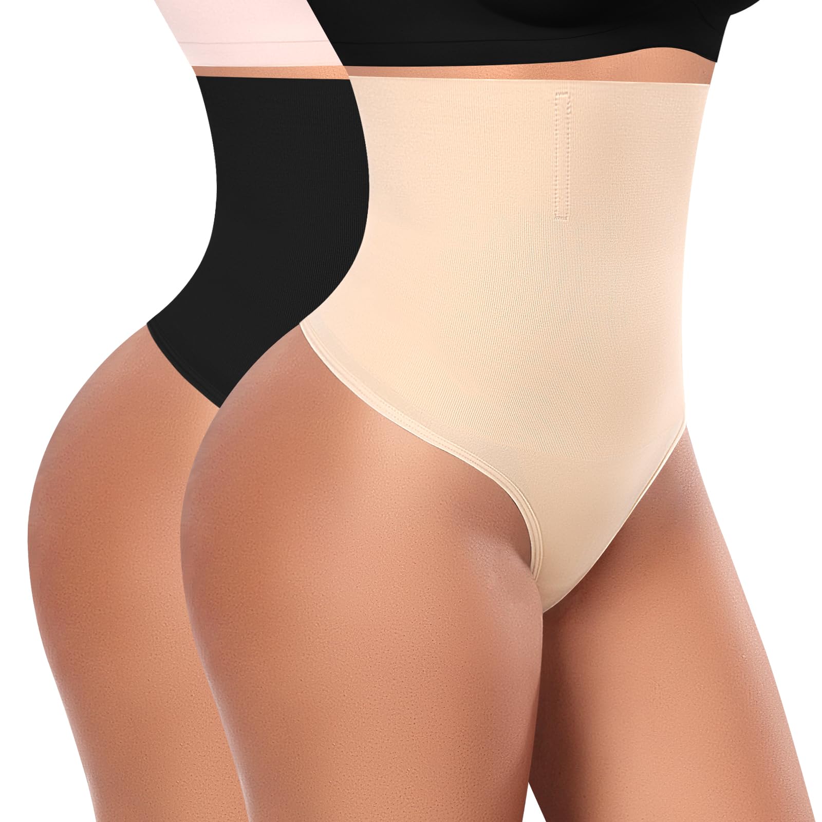 Werena Tummy Control Thong Shapewear for Women High Waisted Body Shaper Panties Shaping Thong Girdle Underwear