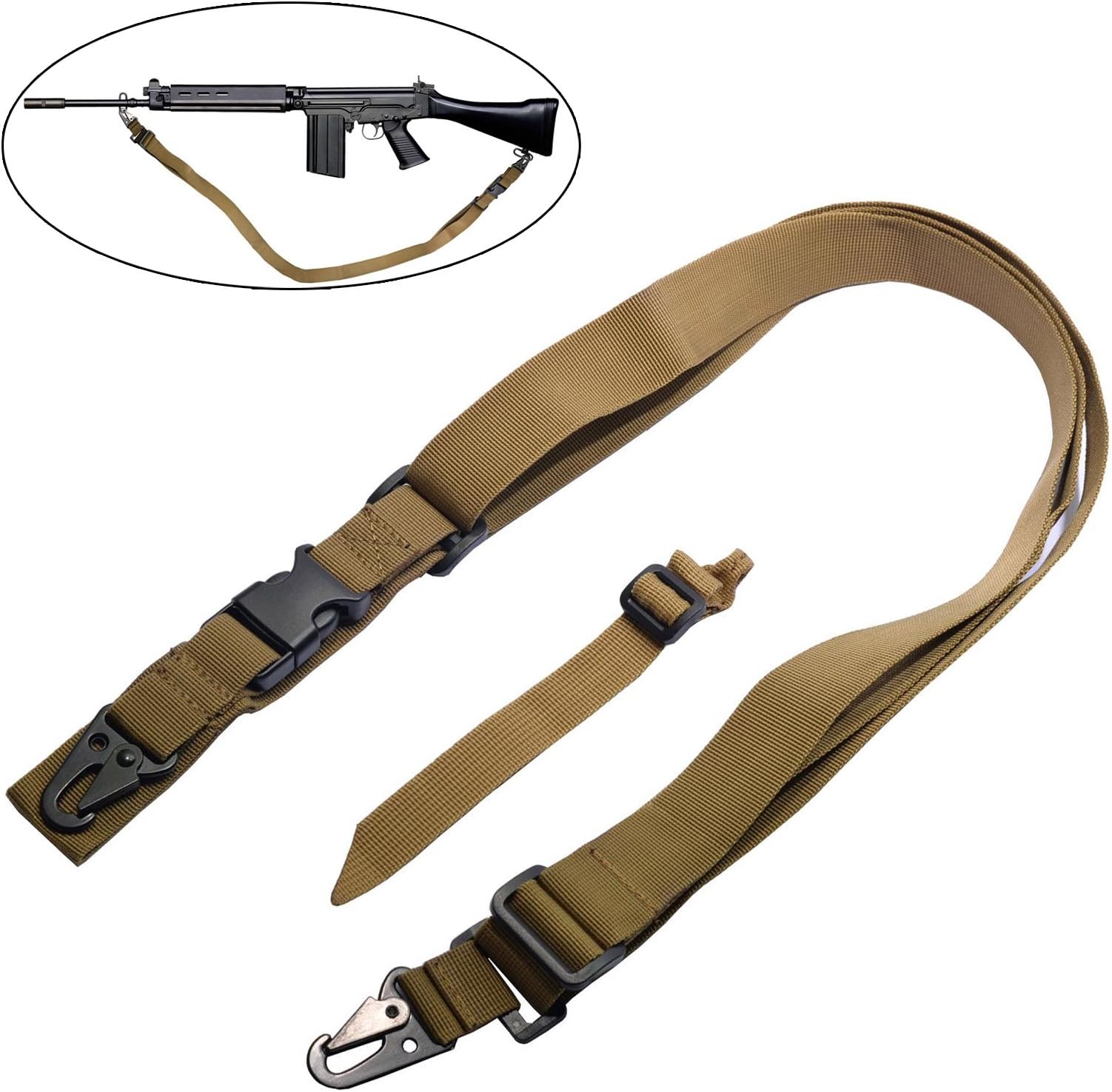 3 Point Rifle Gun Sling Adjustable Shoulder Strap for Outdoor Sports/Hunting,Heavy Duty Nylon Sling,Extra Strong Multi Use