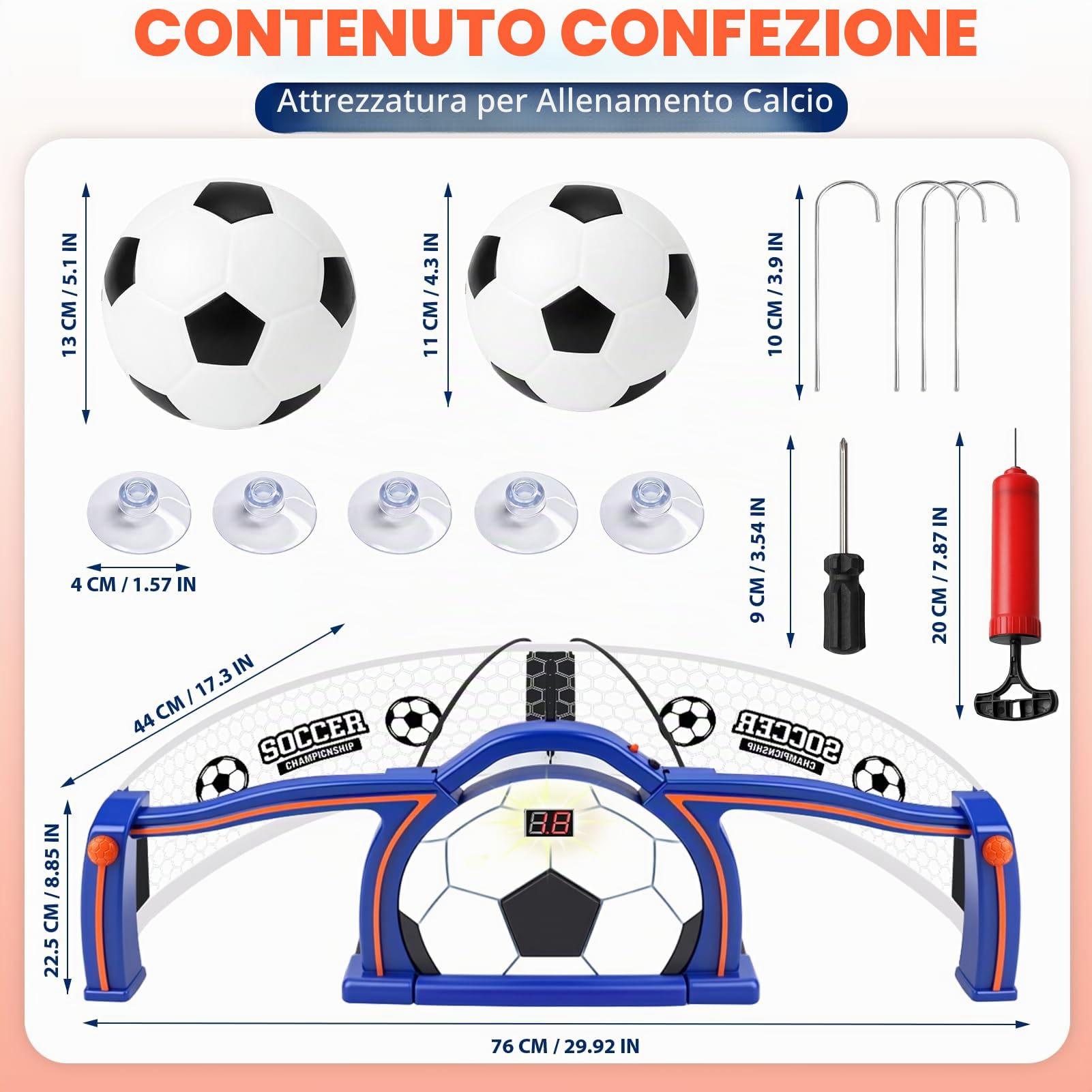 Dreamon Porte da Calcio per Bambini, Porta Calcio Piccola per Interno con Contatore Punti e 2 Modalità, Allenamento e Miglioramento Tecnica, Ideale Come Regalo Calcio per Bambini 6-12 Anni