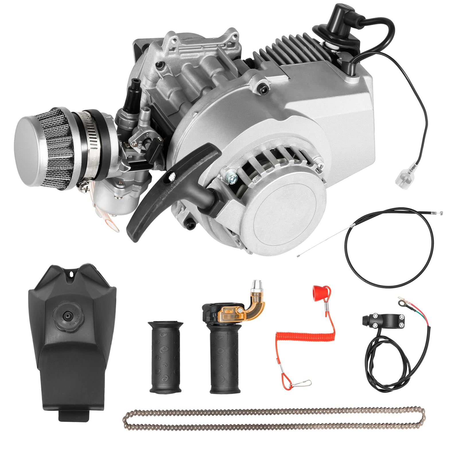 Mini moteur à essence 49 CC - Moteur de poche - 2 temps - Démarrage pour Mini Pocket ATV Dirt Bike