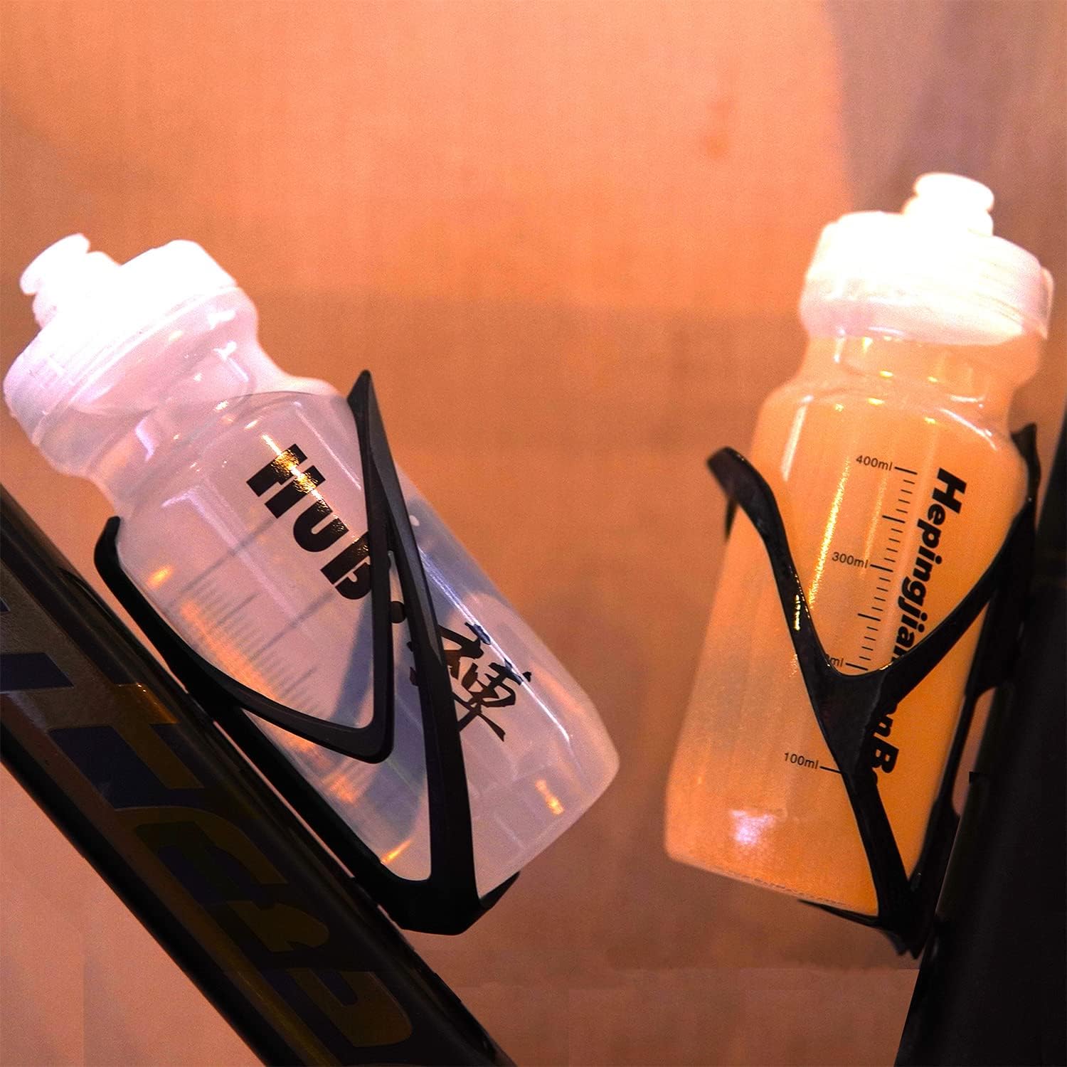 Cycling Bottle Bike Ketlle |17.5 OZ Purist Bottle | 2-Pack Bike Water Bottle | Athletic Sports Flask Bicycle Sport Bottle|Leak Proof | Cycling Water Bottles Squeeze | Plastic Bottles - BPA -Free| Sport & Bike Squeeze Bottle with Scale |Clear Racing Cycling Bottles