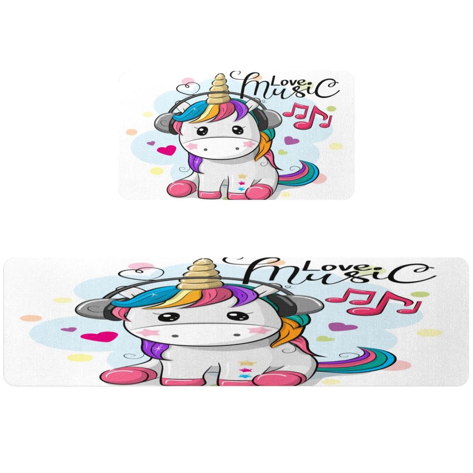 Alfombrillas de cocina de unicornio VAPOKF lavables y antideslizantes