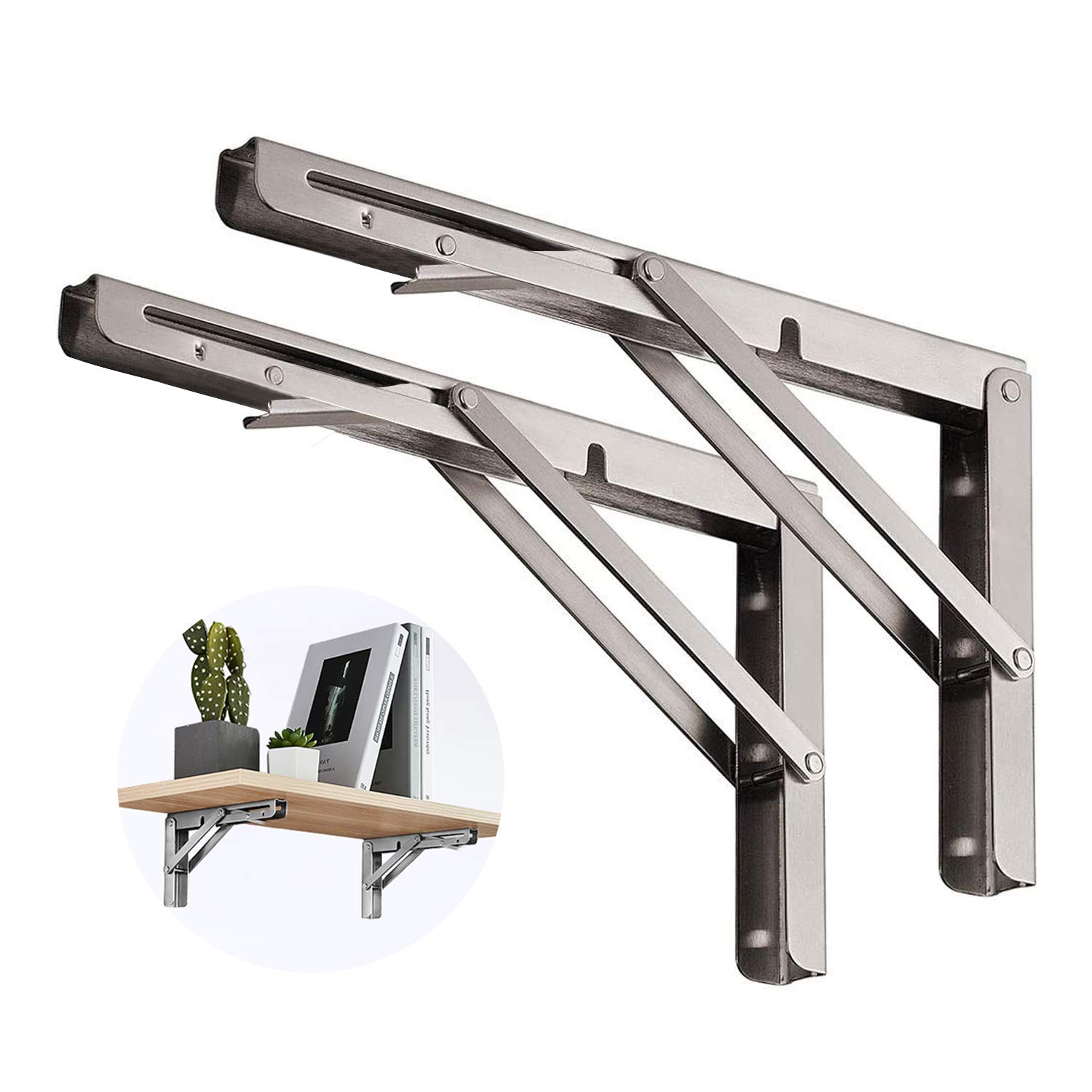 Buy 2PCS Folding Shelf Brackets Heavy Duty L Desk Shelf Wall ed TV