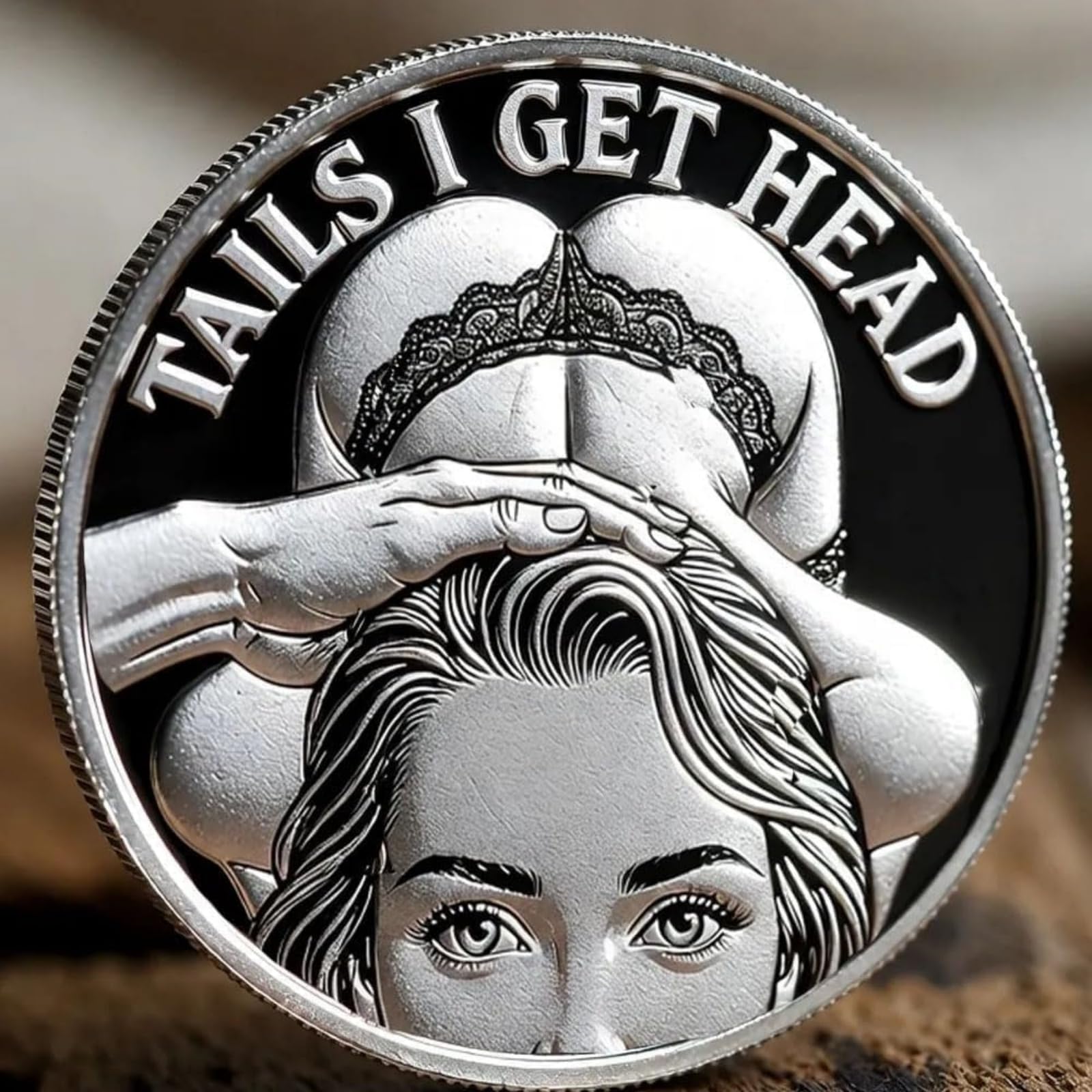 Moneda Conmemorativa Cara O Cruz De 40 Mm - Ficha De Desafío Doble Para Parejas, Bromas Y San Valentín, Metálica Y Pesada