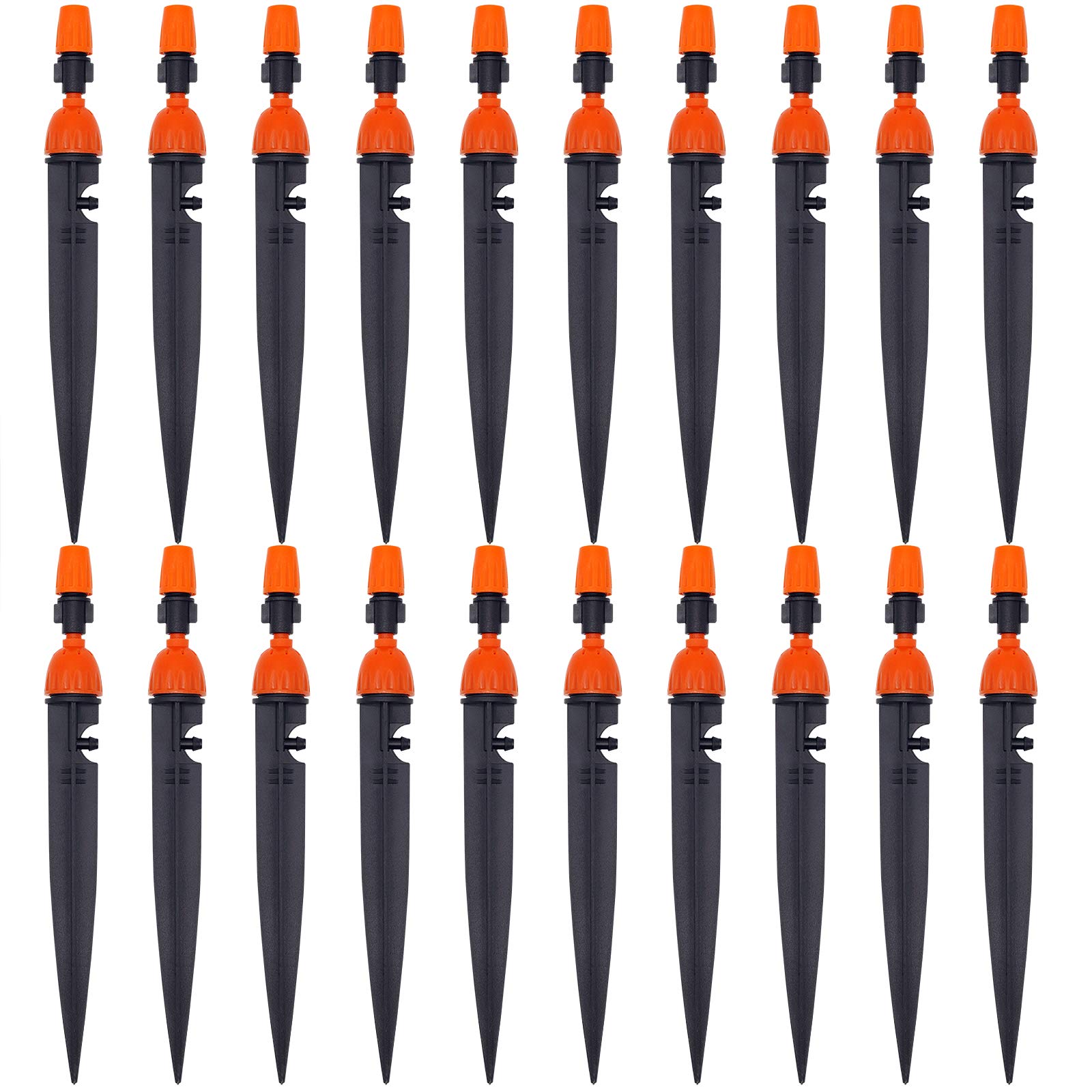 Hydrogarden 20pcs Adjustable Drip Emitters Water Irrigation Drippers 360 Degree Water Flow Drip Irrigation System for Vegetable Garden, Garden, Greenhouse