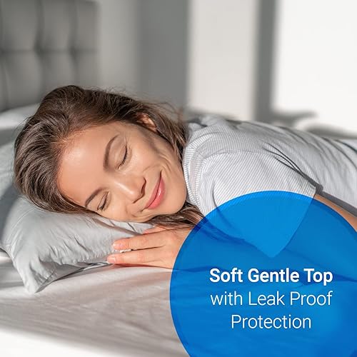 Miniatura 4 de Almohadilla acolchada suave para protección de la cama con pliegues laterales seguros, barrera absorbente y lavable a prueba de fugas para