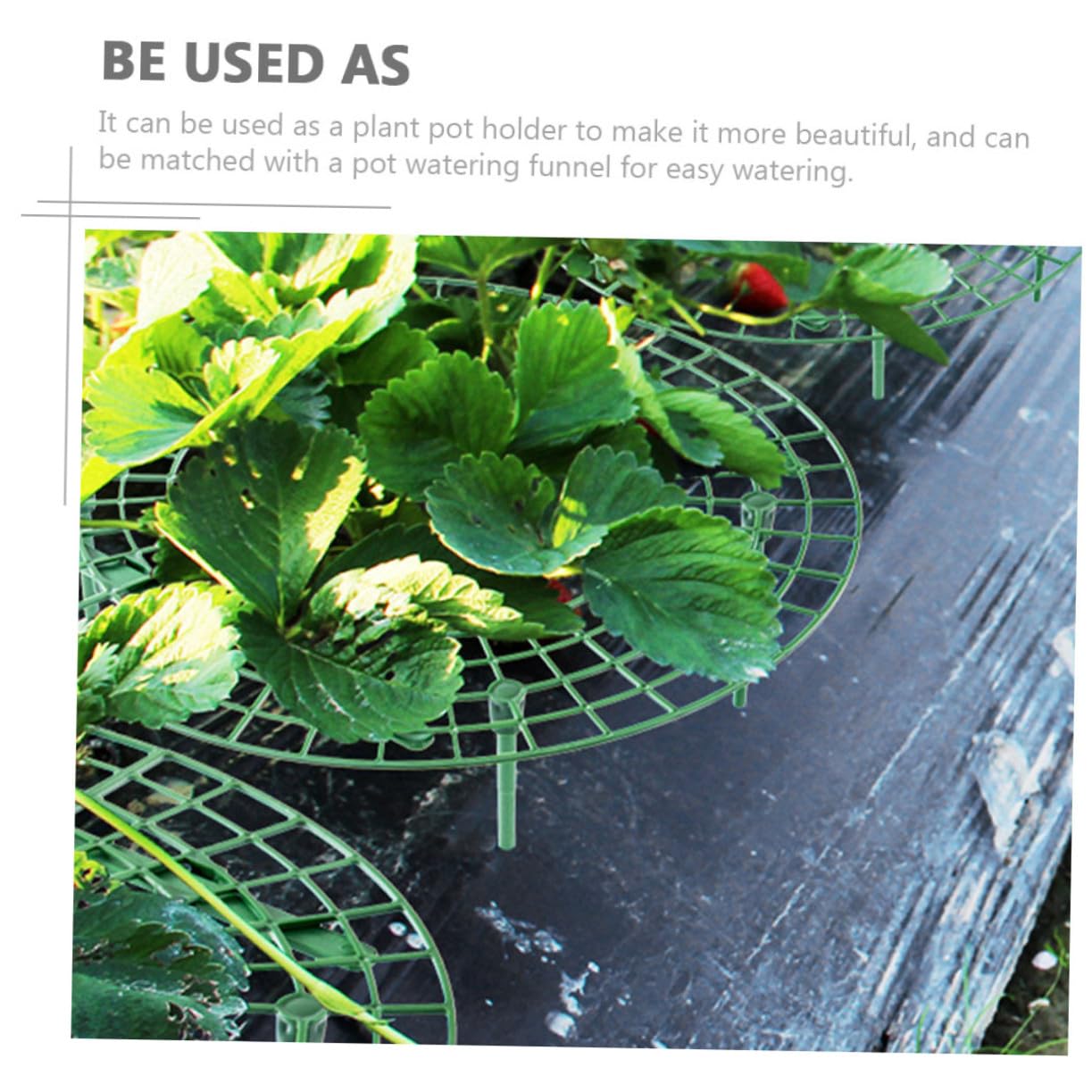 Support à Fraisiers en Plastique Vert 12pcs Cadre d'escalade Créatif pour Balcon Jardin Potager Protection et Maintien des Plants de Fraisiers