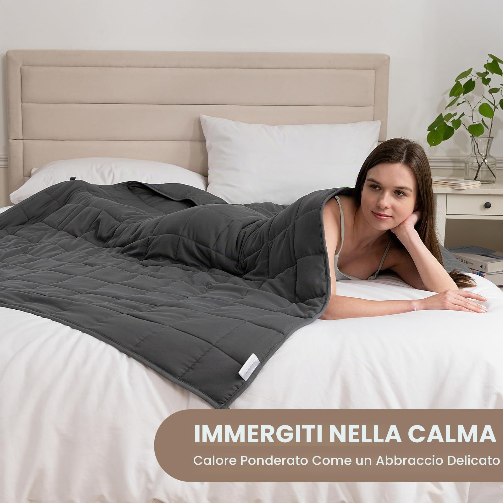 Good Nite Coperta pesante, coperta terapeutica per adulti e bambini, coperta relax grigia, anti-stress per e per il relax, peso bianco (grigio, 150 x 200 cm, 8 kg)
