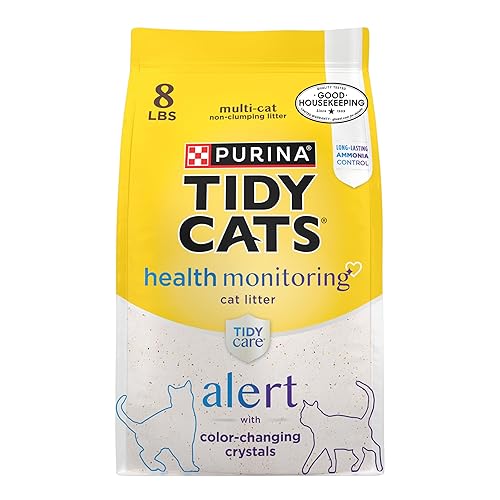 Purina Tidy Cats Tidy Care Alert Cat Health Monitoring Non Clumping Cat Litter with Silica Crystals - 8 lb. Bag - 8 Pound (Pack of 1)