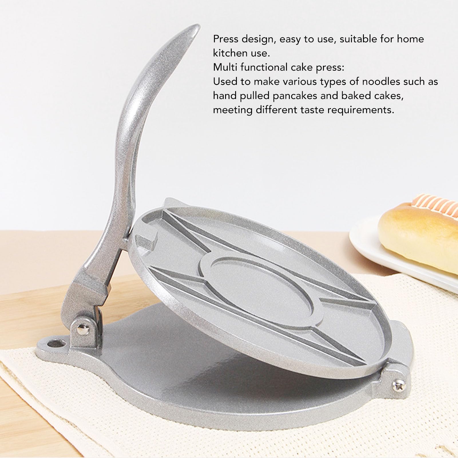 Corn Tortilla Maker, Aluminum Alloy Manual Compact Tortilla Press, Ideal for Homemade Tortillas in Kitchen
