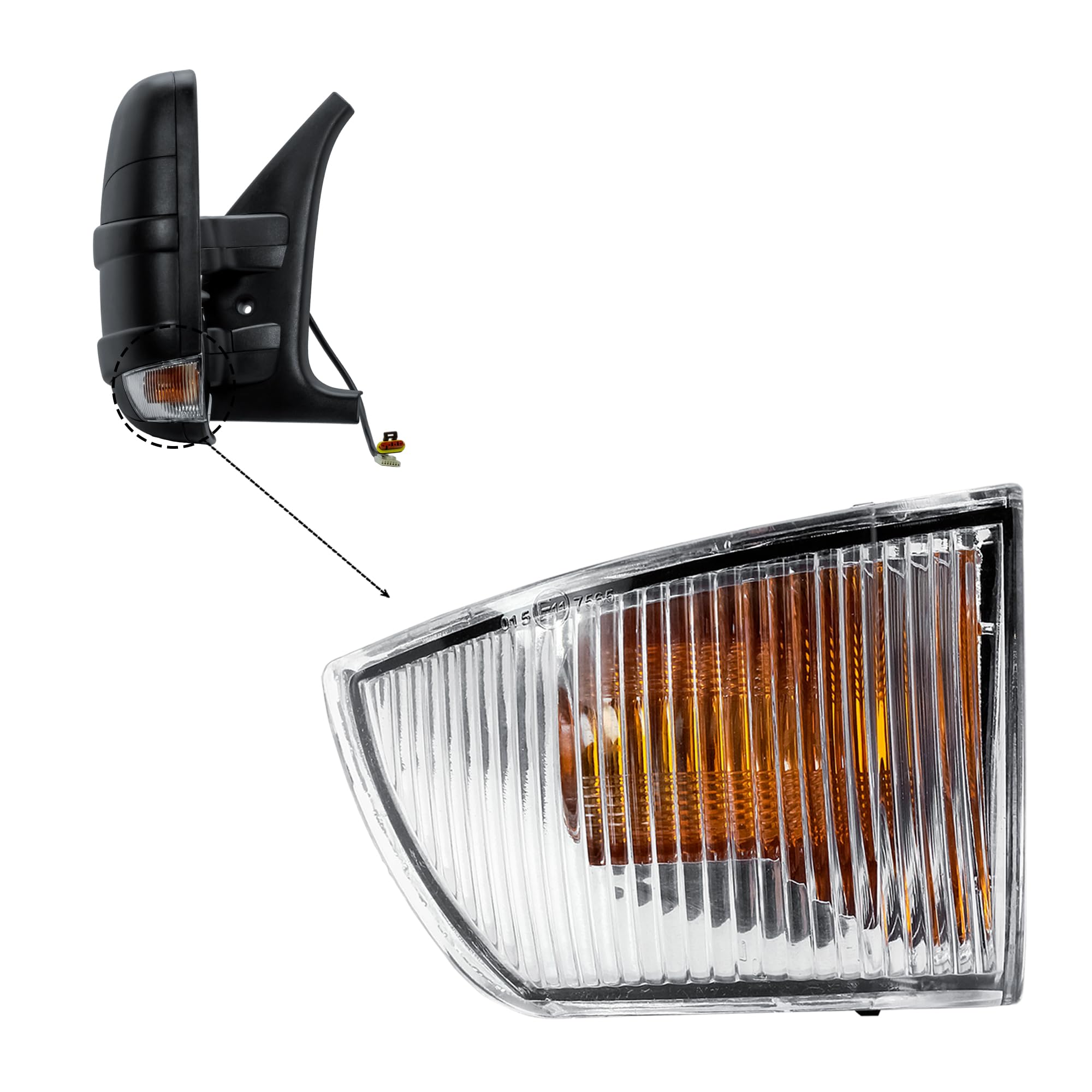 Auto Car Part Turn Singal Reflector Review Indicator Mirror Lamp Light Fit For IVECO DAILY OE 3801914