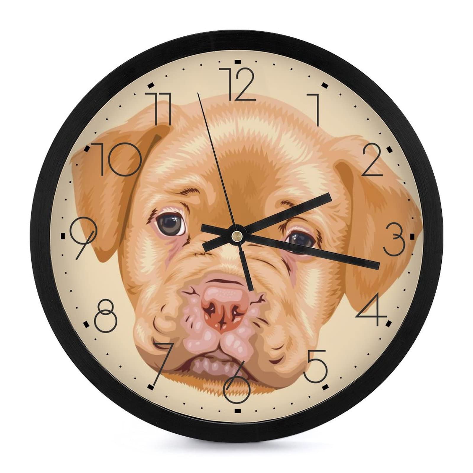 Horloge murale chien anti-tic-tac pour chambre et salon paisible