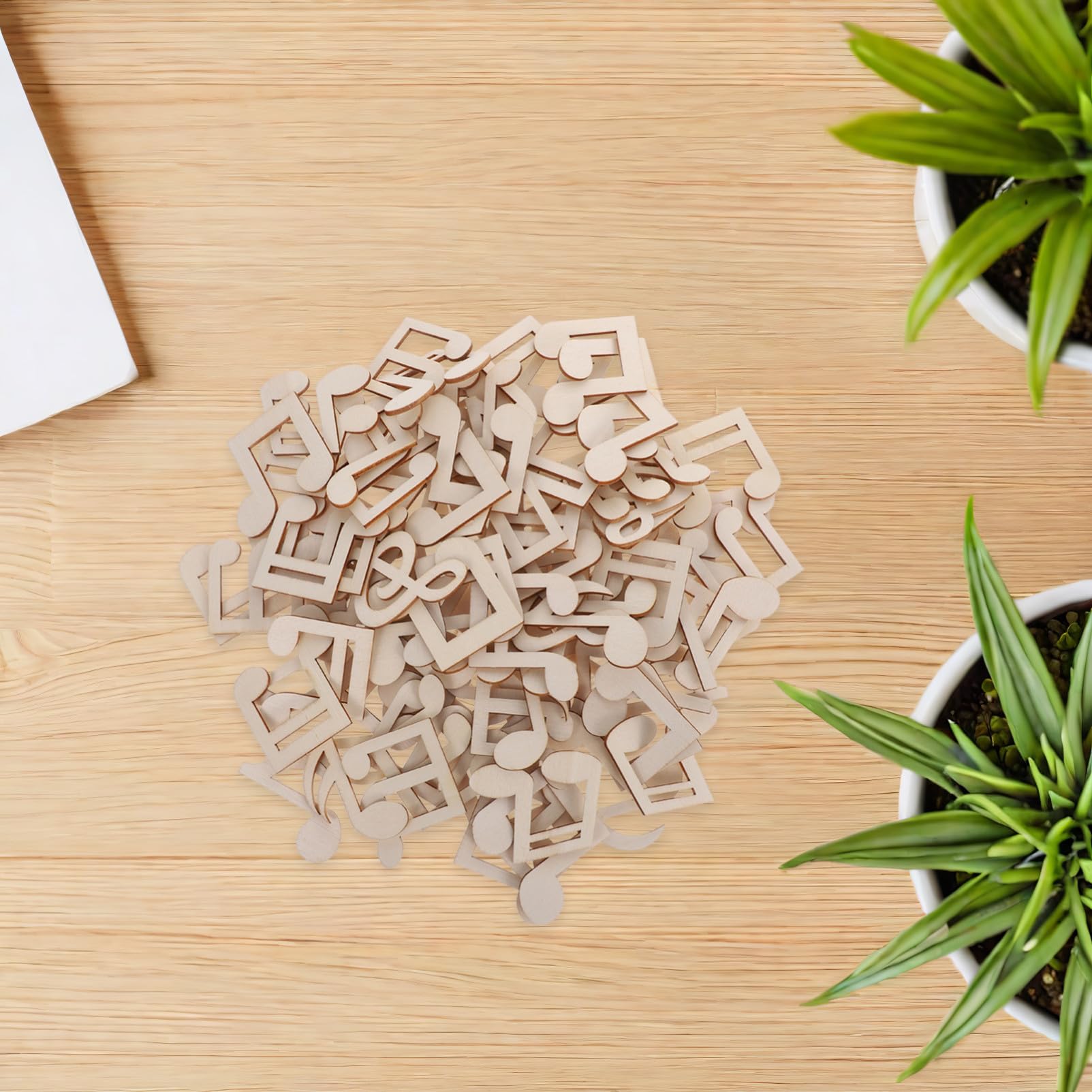 Figuras de Notas Musicales de Madera sin Pintar y Suaves para Manualidades Infantiles Decoración Colgante DIY Material Natural para Graffiti y Proyectos Creativos