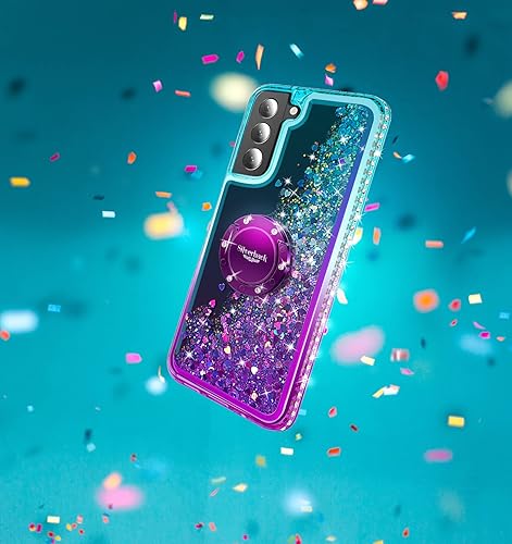 Miniatura 8 de Silverback Funda para Samsung Galaxy S23 Plus, funda con purpurina holográfica líquida móvil con soporte, para niñas y mujeres, funda protectora con