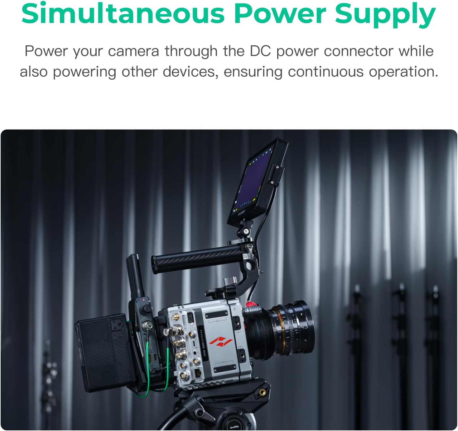 Accsoon V Mount Battery Plate for CineView Master 4K and CineView 2 SDI ENG Camera Mirrorless Cameras V-Lock Plate Adapter DC Power Supply Quick Release with 1/4"-20 Threads