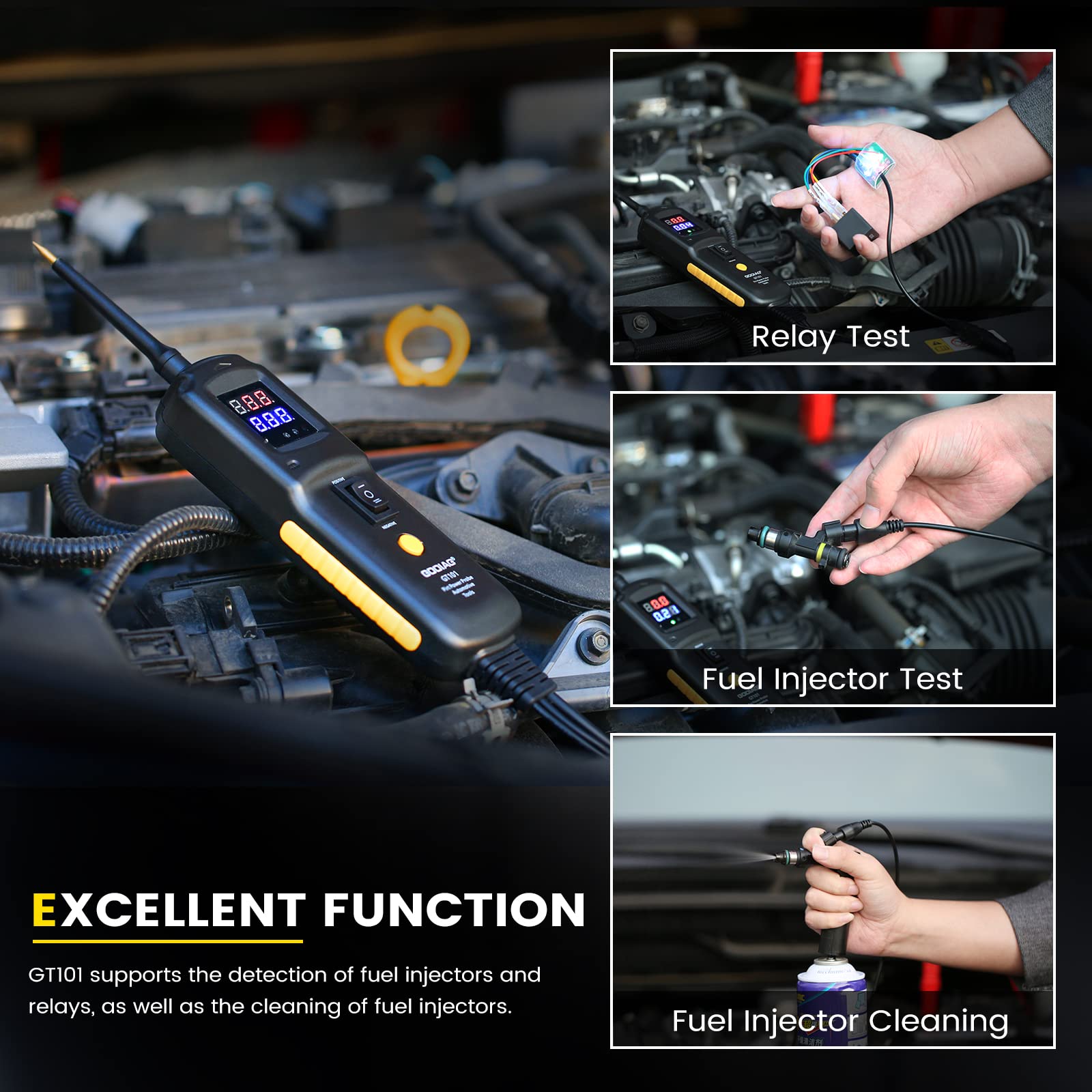 GODIAG GT101 Circuit Tester, 4 in 1 Power Probe, Fuel Injector Testing