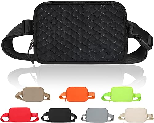 LLYWCM Riñoneras para mujer Riñonera para mujer Riñonera cruzada Riñonera negra con correa ajustable, cangurera cruzada de moda para correr,