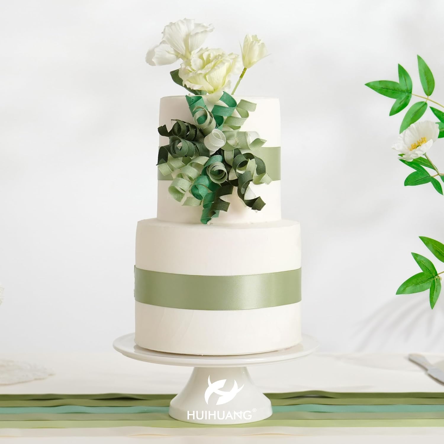 HUIHUANG Green Curly Gift Bows Self Adhesive Sage Green Burst Gift Bow for Gift Wrapping, Birthday, Wedding Baby Shower Party Favors, Wine Bottle, Treat Bags- 6 Counts - Image 8