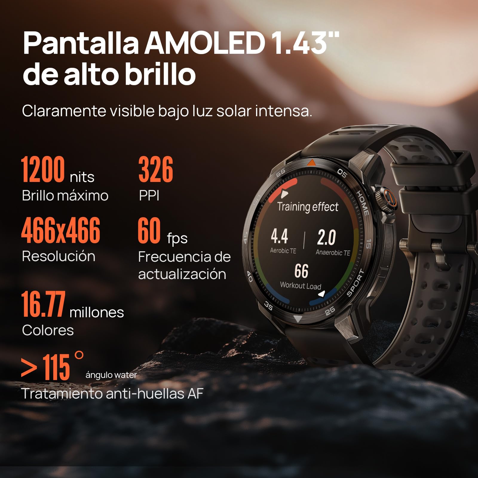 Mibro GS Pro2 Reloj Inteligente para Correr con GPS, 1,43'' Acero Inoxidable Smartwatch Hombre con Llamadas Bluetooth, Impermeable Reloj Inteligente con Altitude/Brújula para iOS Android, Gris Oscuro