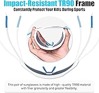 Vista 6 de X-TIGER Gafas de sol polarizadas para niños y niñas, lentes de sol de béisbol polarizadas para niños de 8 a 14 años, UV400, gafas de ciclismo