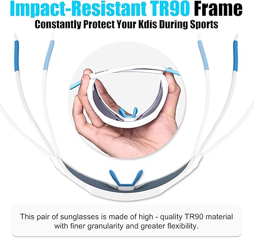 Miniatura 6 de X-TIGER Gafas de sol polarizadas para niños y niñas, lentes de sol de béisbol polarizadas para niños de 8 a 14 años, UV400, gafas de ciclismo y