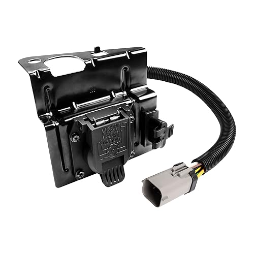 Conjunto de conector de enganche de arnés de cableado de remolque con soporte de montaje, compatible con Ford F250 F350 2002-2004 Super Duty Pickup