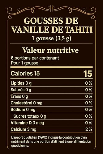 Miniatura 8 de Strongus Granos grandes de vainilla de Tahití  Grano de vainilla de grado A sellado al vacío  Sabor y aroma ricos, cremosos  Ingredientes para