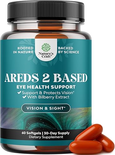 Natures Craft AREDS 2 Suplemento de salud ocular a base para adultos, veganas, AREDs, 2 vitaminas oculares para la visión, protección de luz azul,