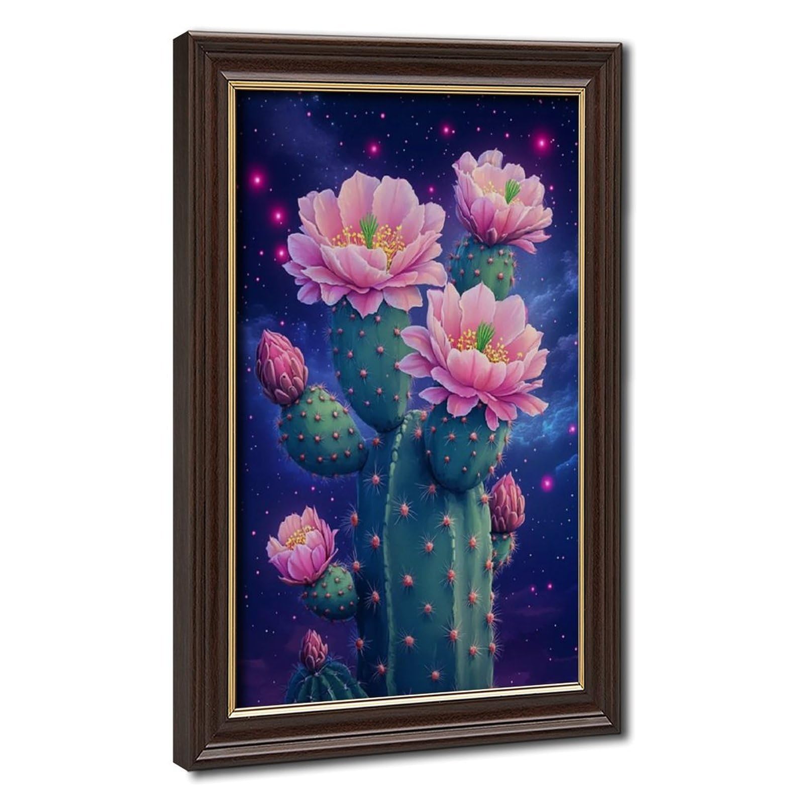 Bareronor Blooming Cactus Canvas Poster for Home Decor Gift