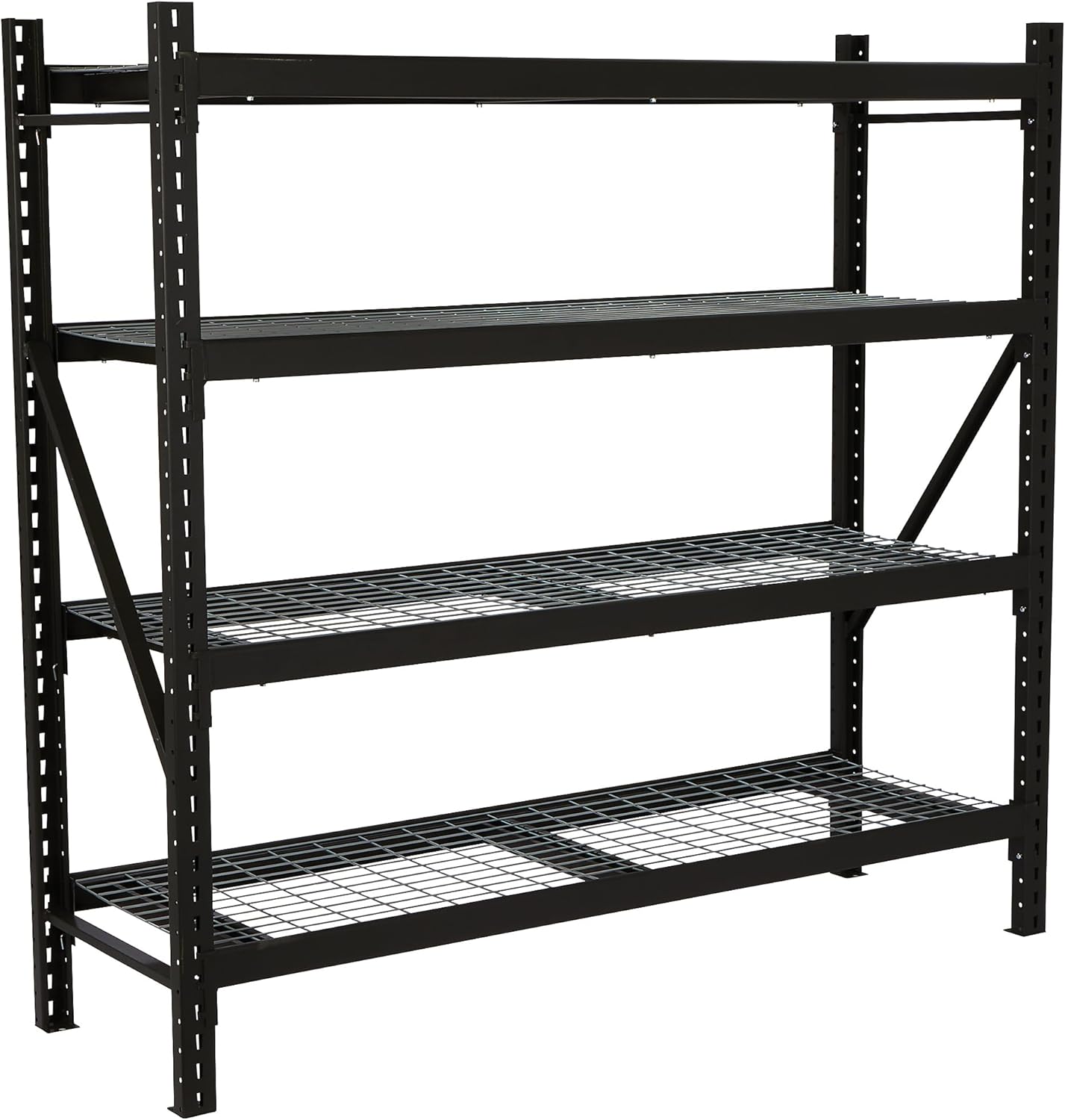 Ironton 4-Tier Heavy Duty Steel Shelving Unit 8000 lbs Capacity Garage Storage Rack 77"W x 24"D x 72"H