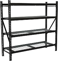 Ironton 4-Tier Heavy Duty Steel Shelving Unit 8000 lbs Capacity Garage Storage Rack 77"W x 24"D x 72"H