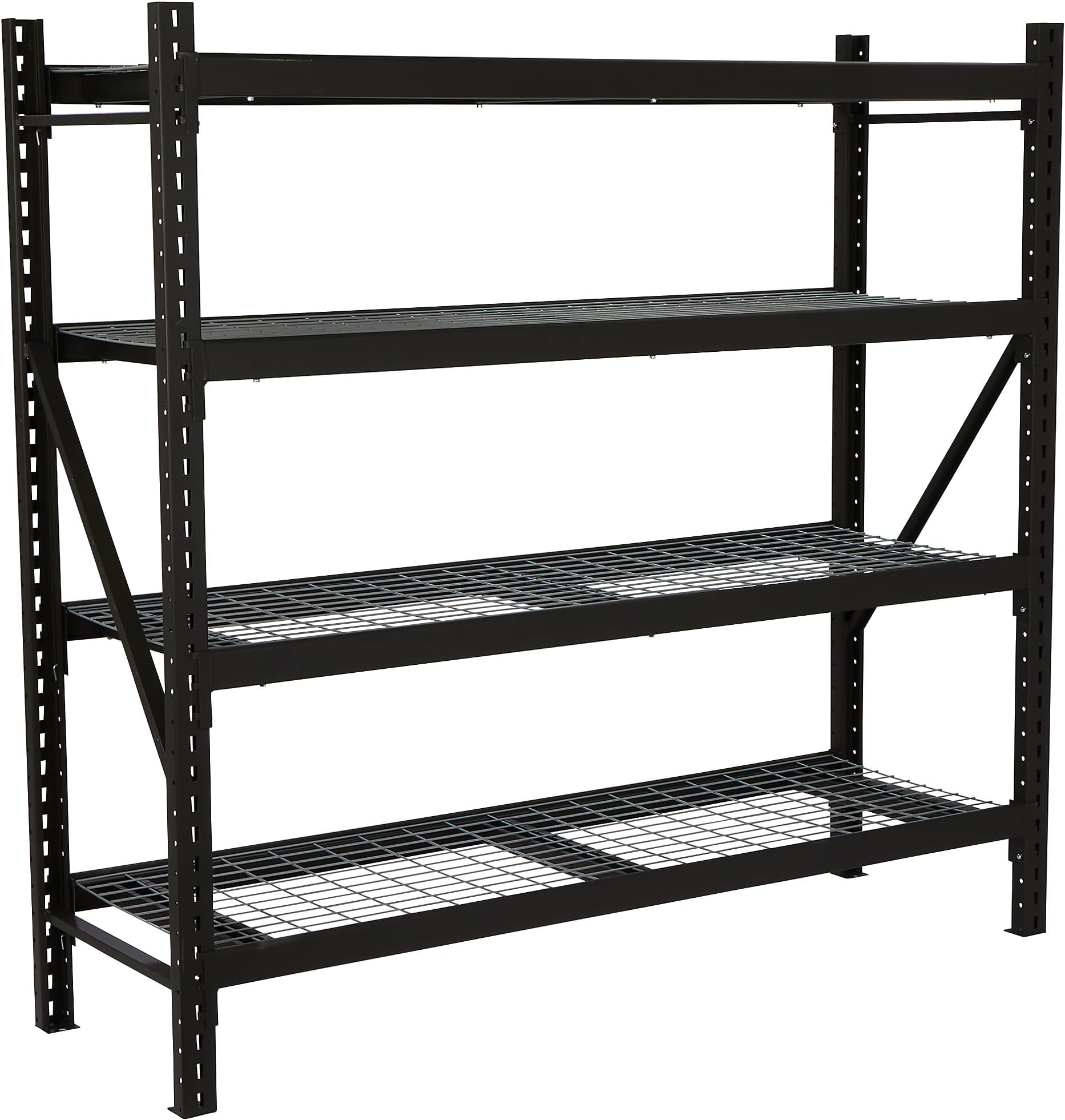 Ironton 4-Tier Industrial Steel Shelving Unit, 8,000-Pound Load Capacity, Garage Storage Rack, 77" W x 24" D x 72" H