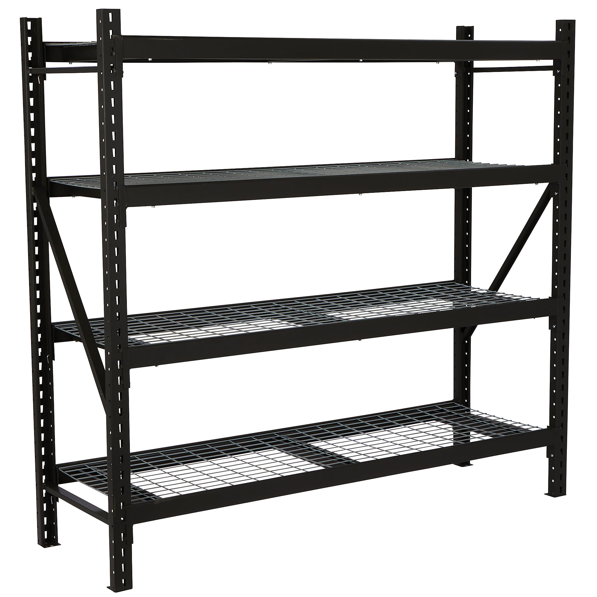 Ironton 4-Tier Industrial Steel Shelving Unit, 8,000-Pound Load Capacity, Garage Storage Rack, 77" W x 24" D x 72" H
