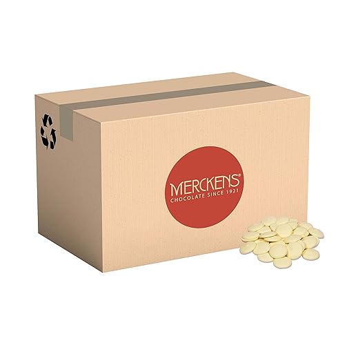 Merckens - Bolsa de obleas de chocolate para derretir a granel, perfecta para sumergir, postres, hornear y más (50 libras) (blanco)