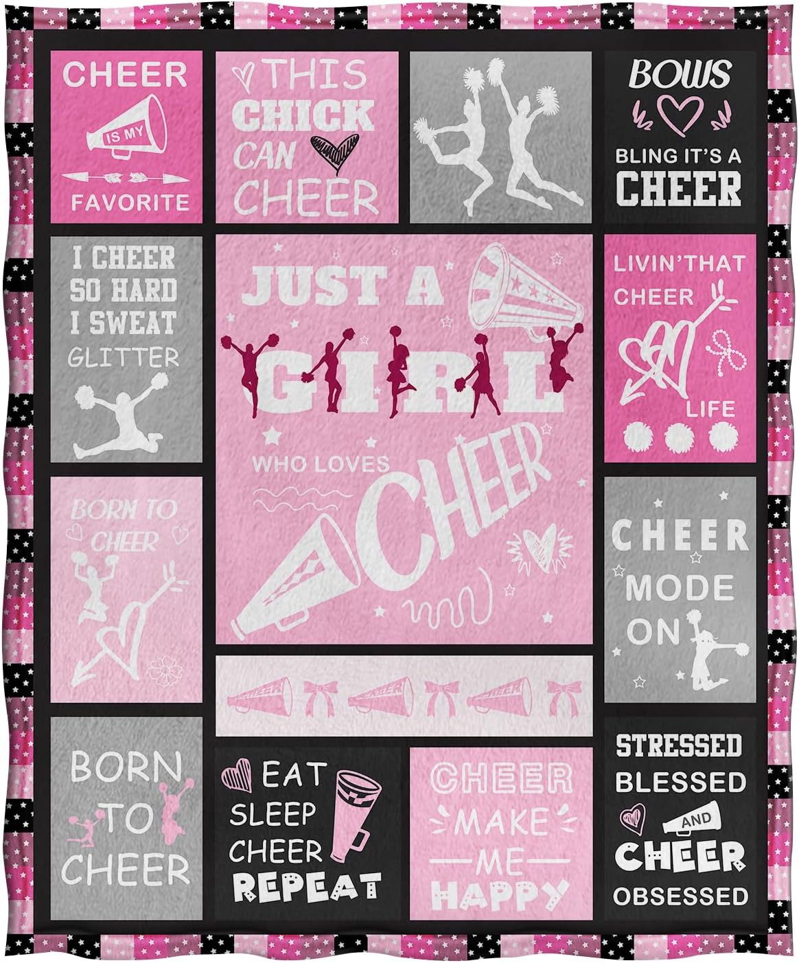 Jekeno Cheer Blanket Gifts for Girls Teens, Cheerleader Gifts Women, Cheerleading Gift Ideas Print Throw Blanket Couch Bed Sofa Travelling for Grils Sports Stuff
