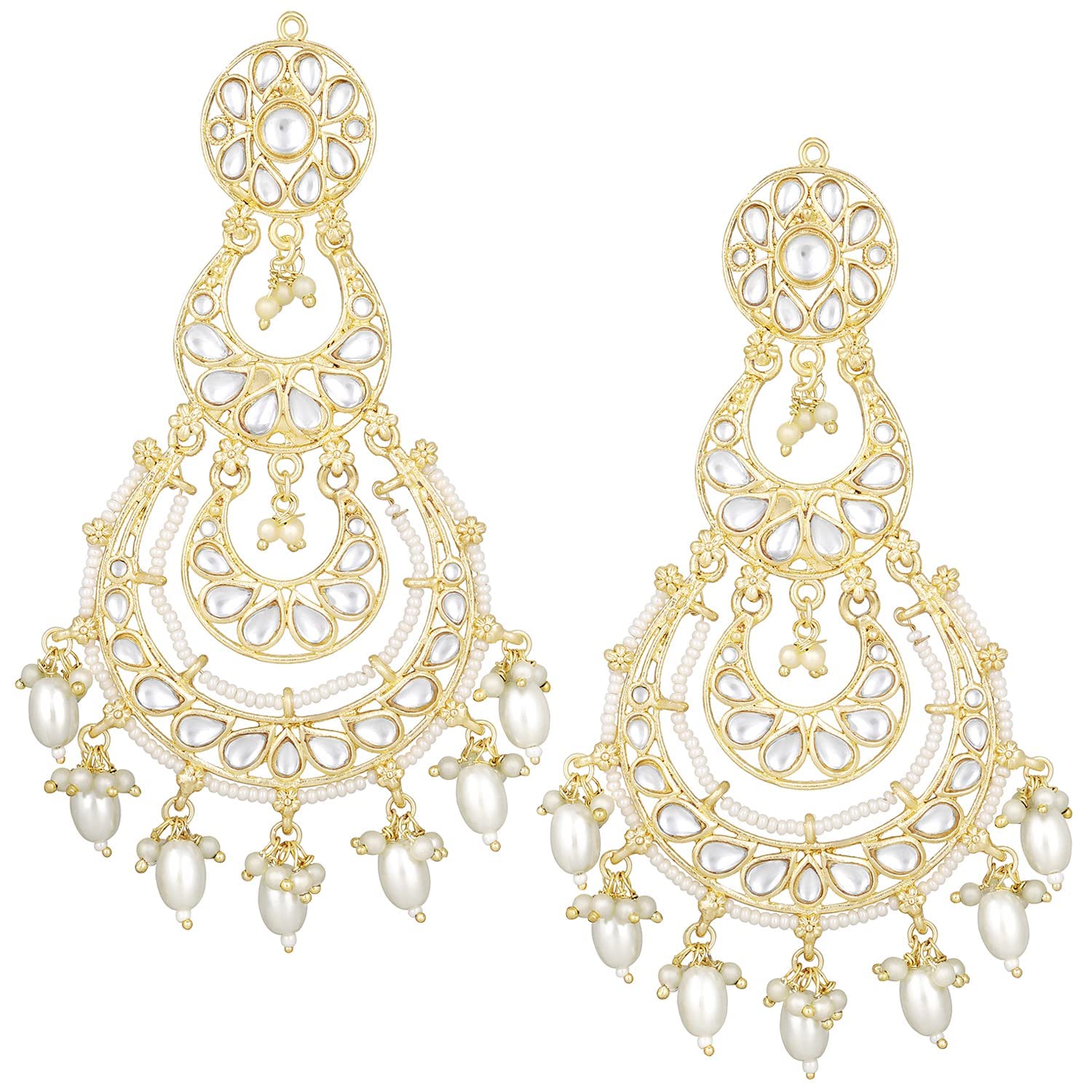 See full amazon price history chart for I Jewels 18K Gold Plated Traditional White Kundan Studded Pearl Handcrafted Dangle Chandbali Earrings Ethnic Jewellery For Women And Girls (E3093W) I Jewels 18K Gold Plated Traditional White Kundan Studded Pearl Handcrafted Dangle Chandbali Earrings Ethnic Jewellery For Women And Girls (E3093W) (B0BYZPLWL3) Amazon Price History, Amazon Price Tracker