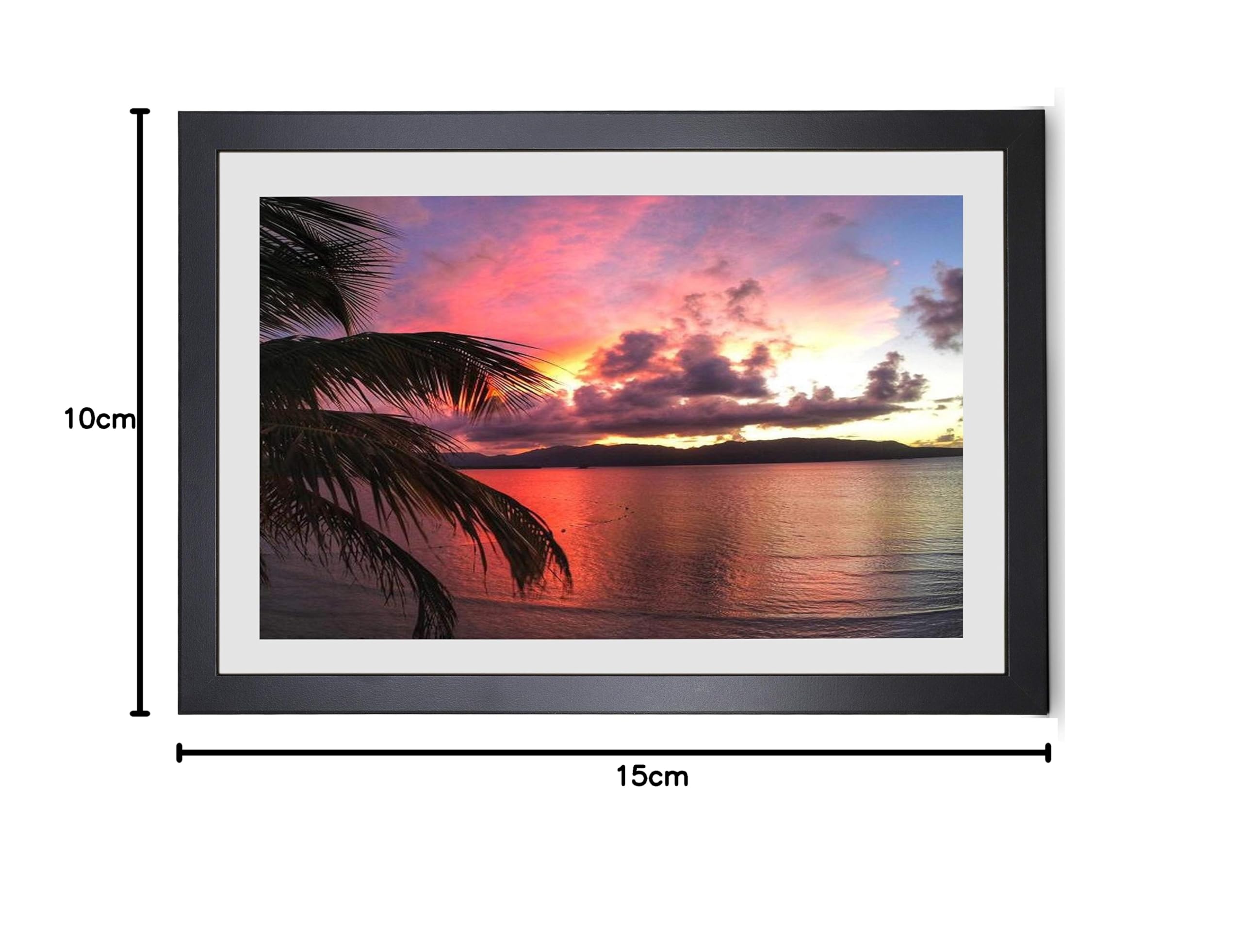 Alice - Cornice portafoto 80x100 cm Nero MDF Vetro acrilico Senza immagine Passe-partout Ritratto