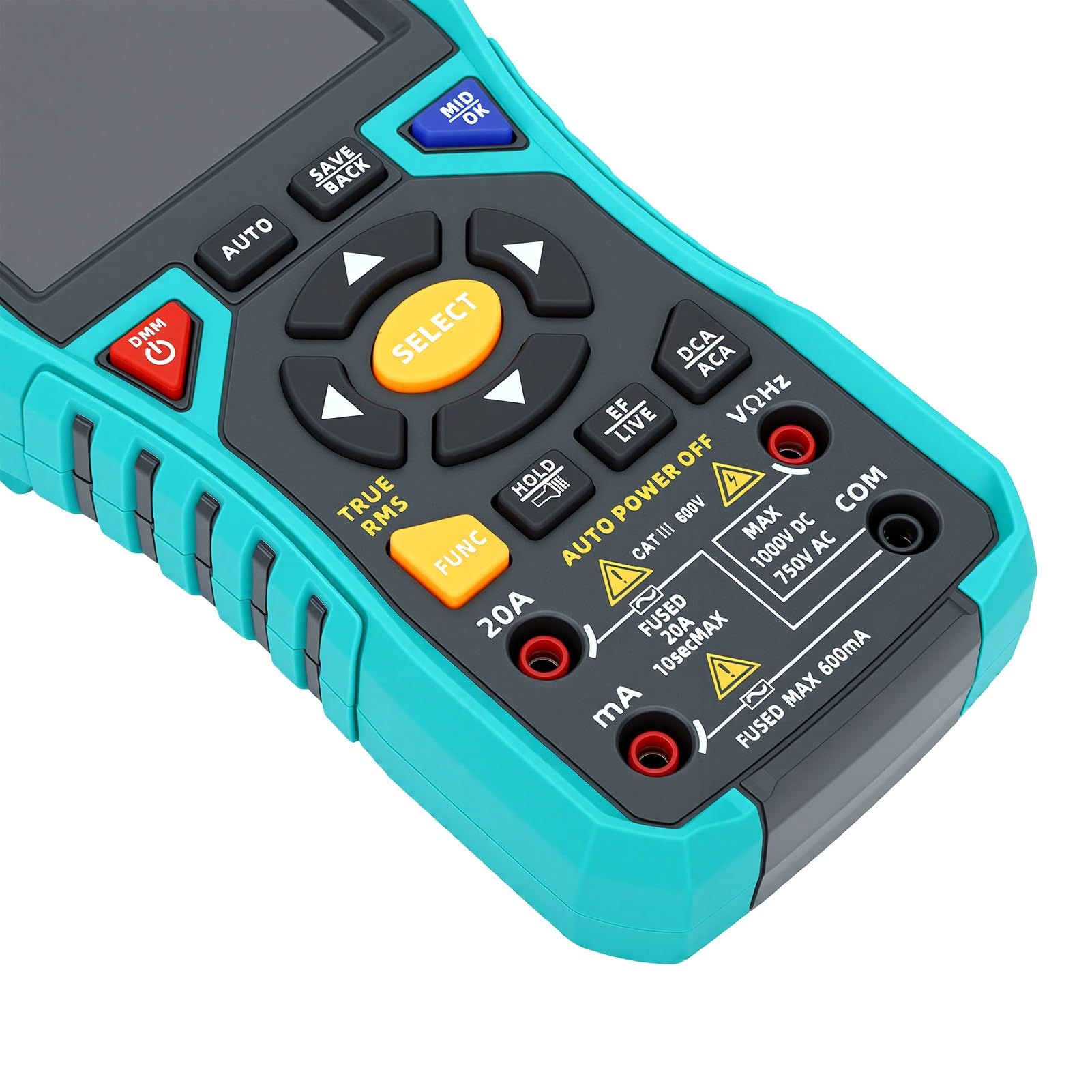 Zunate Osciloscopio de Mano Multímetro de Osciloscopio Digital Portátil de 3,2 Pulgadas Rango Automático con Batería de 2500 MAh para Pruebas de Circuitos de Electricistas y Reparaciones de Campo