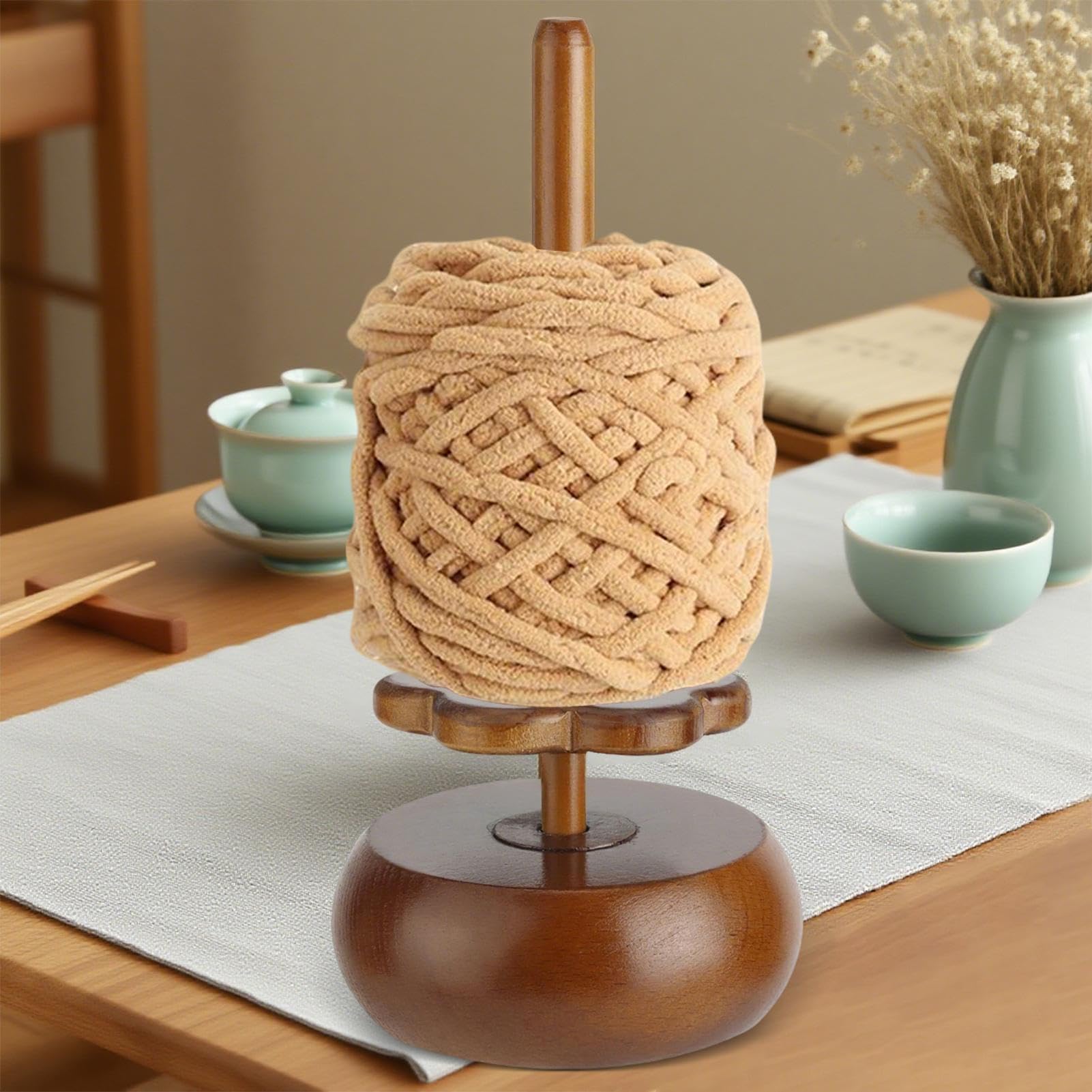Portaalambre para gancho, Bobinadora magnética de madera para almacenamiento de lana de punto | Soporte para gancho y accesorios - Mujeres adultas Principiantes