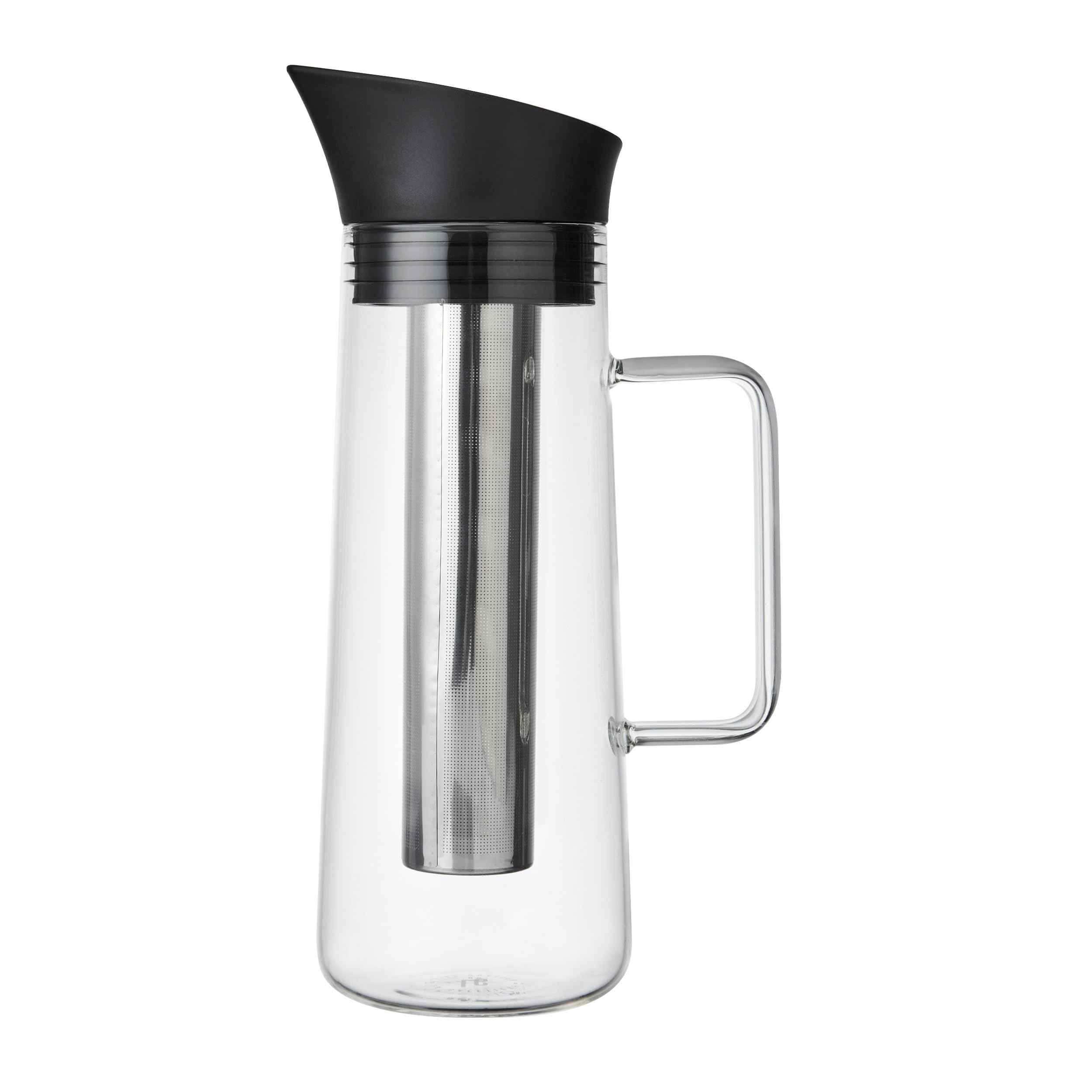 La Cafetière Cold Brew Coffee Maker With Mesh Filter, Dishwasher-Safe, Easy-To-Use Pitcher Spout Lid, Drinks Container For Premium Quality Iced Brew Coffee, Ice Tea, Homemade Fruit Drinks,1L