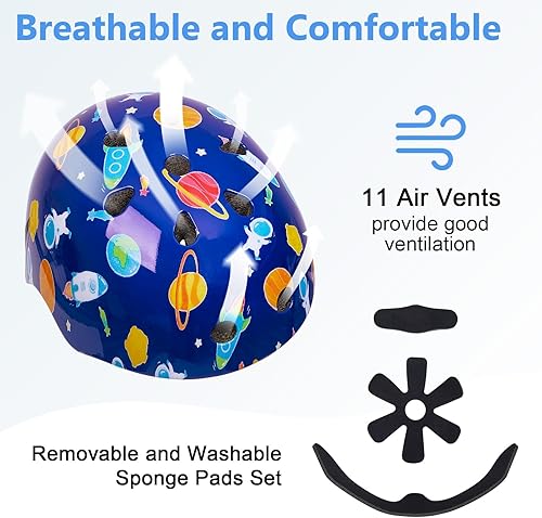 Miniatura 140 de Bienbee - Casco para niños pequeños, casco de patineta para bicicleta, equilibrio, bicicleta, scooter, para niñas y niños de 1-3-5-8-14 años