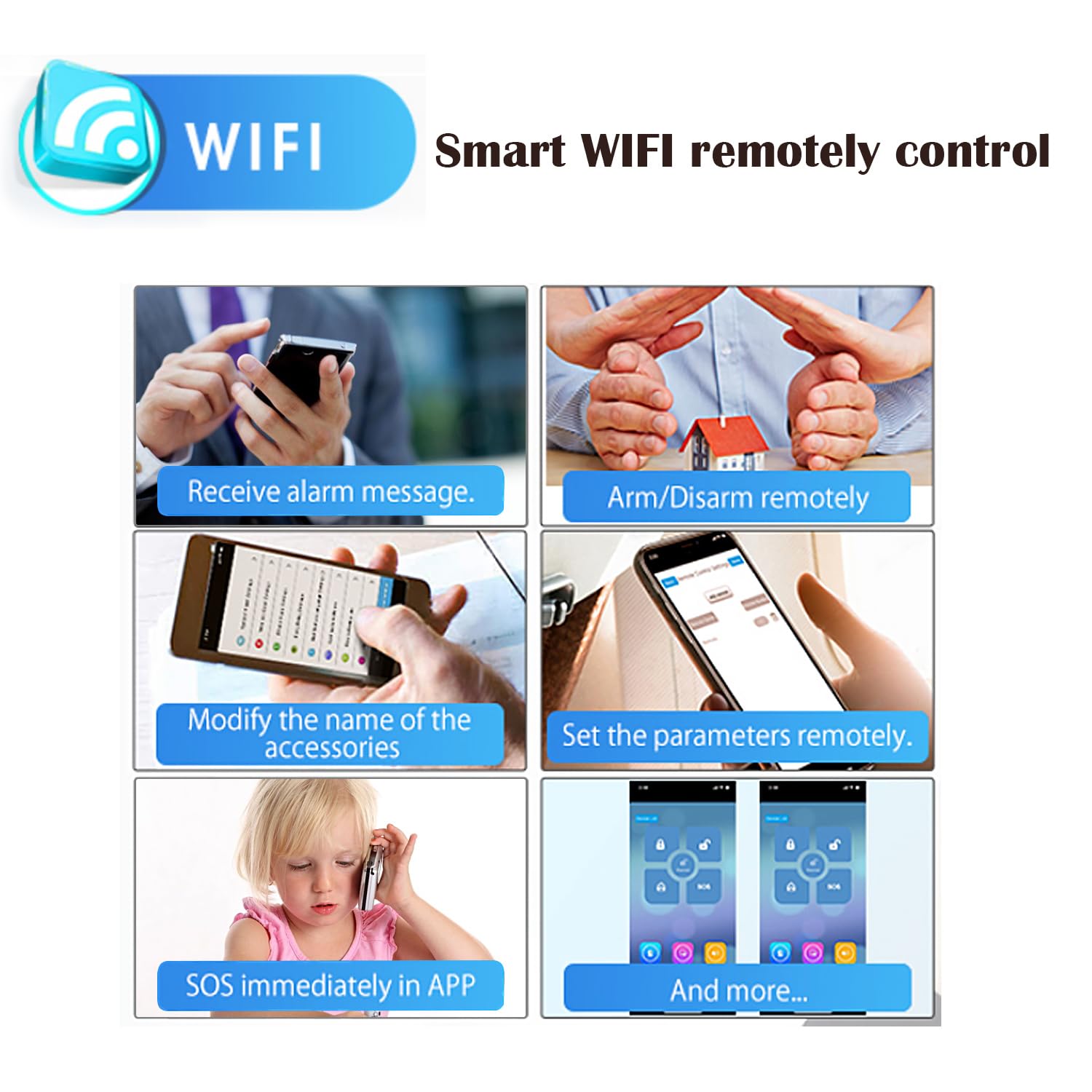 Sistema di sicurezza domestica, sistema di allarme wireless con sensore di movimento, sensore porta/finestra e telecomando, funziona con Smart Life, Tuya App e Alexa (set di sicurezza per la casa)