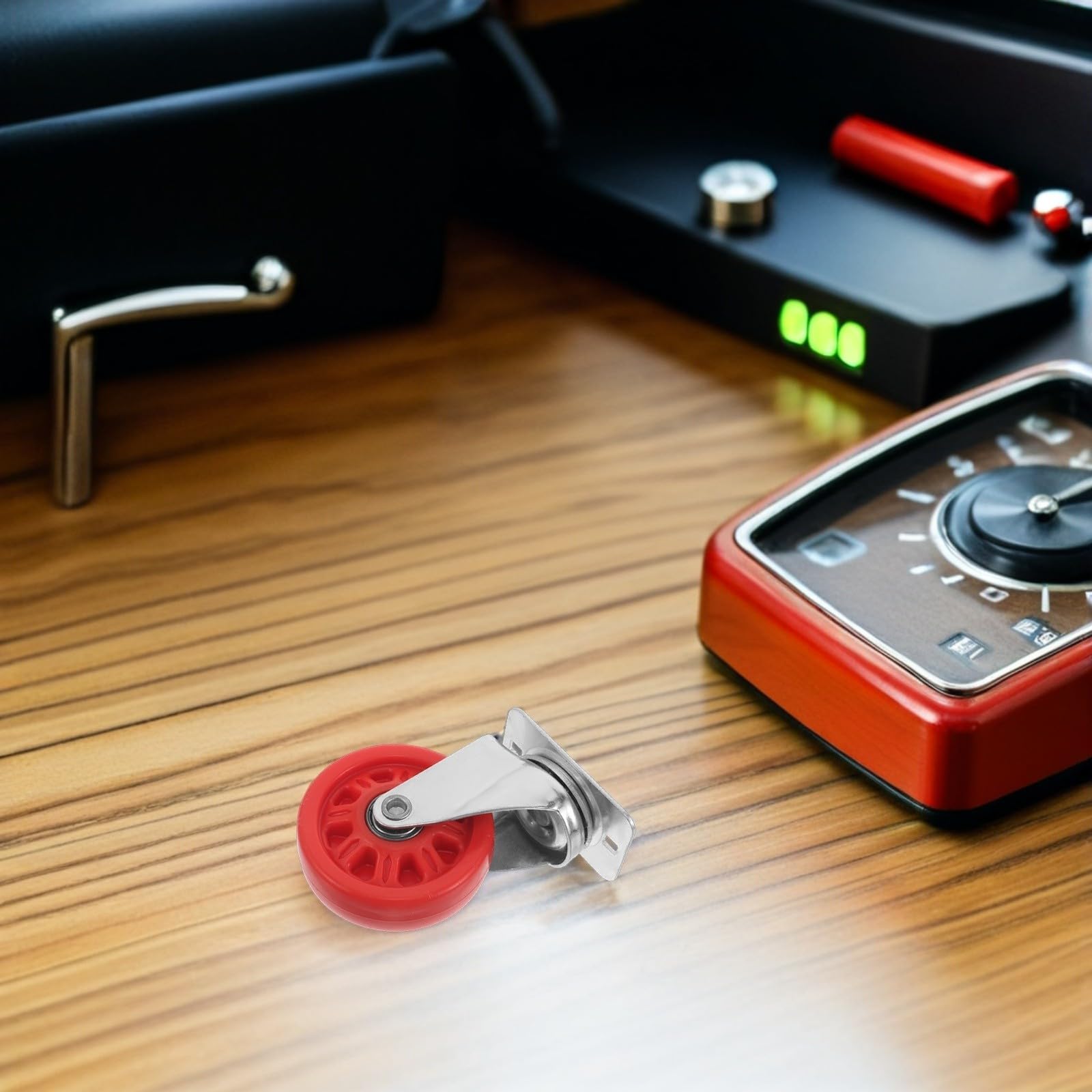 Ipetboom Rueda Giratoria de Nailon Roja 7,6 Cm para Camilla Mecánico Rueda Rodante Silenciosa y Resistente para Herramientas de Taller para Asiento de Garaje y Reparación Automotriz