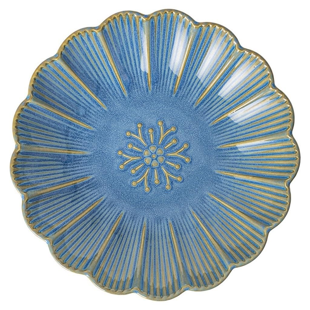 GFHTRELY Dinner Tray Retro Ceramic Deep Plate Household Soup Plate Barbecue Plate Modern Simple Dessert Plate Side Dish Plate Dinner Plate(A)