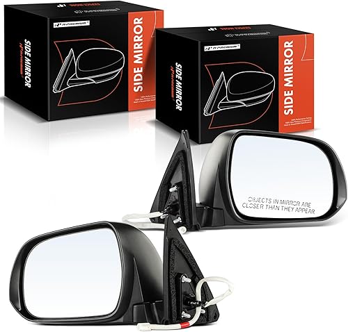 Miniatura 10 de A-Premium Espejo eléctrico para puerta del lado del conductor, compatible con Toyota Highlander 2008-2013, espejo retrovisor exterior plegable Blanco