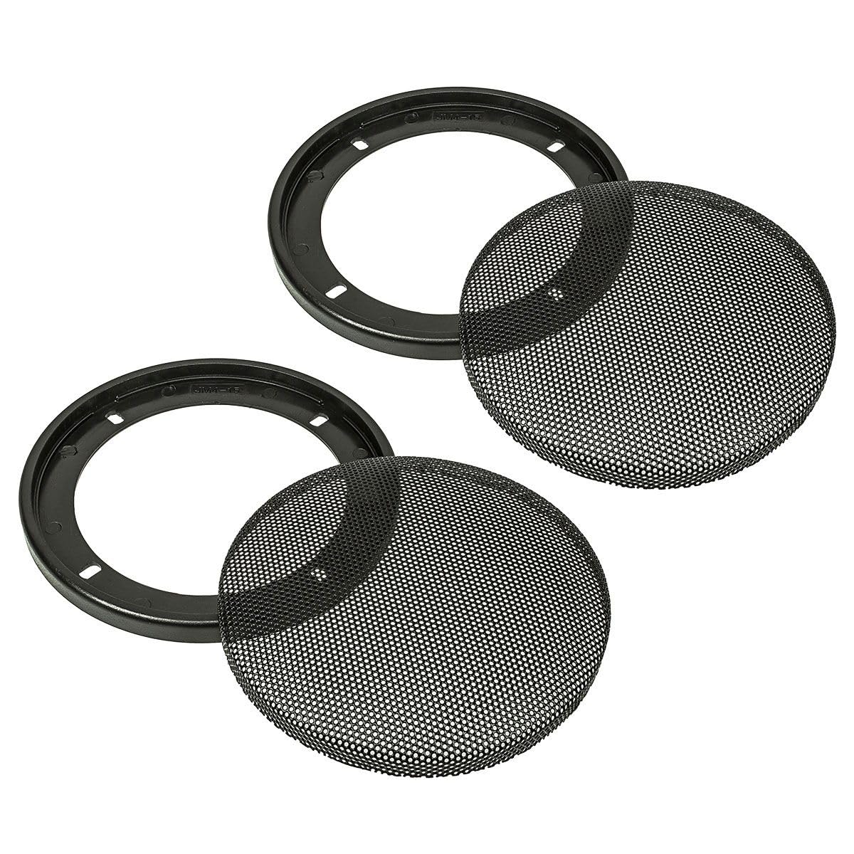 Tomzz Audio Griglia per altoparlante DIN 100mm nero 2 pezzi anello di plastica set griglia metallica
