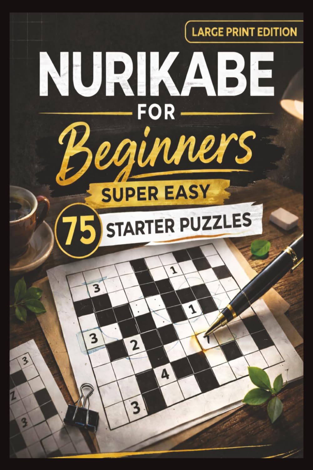 Nurikabe Puzzle Book for Beginners: 75 Super Easy Large Print Logic Puzzles with Step-by-Step Tips and Solutions Included: A Large Print Japanese ... Seniors, and Brain Training Enthusiasts