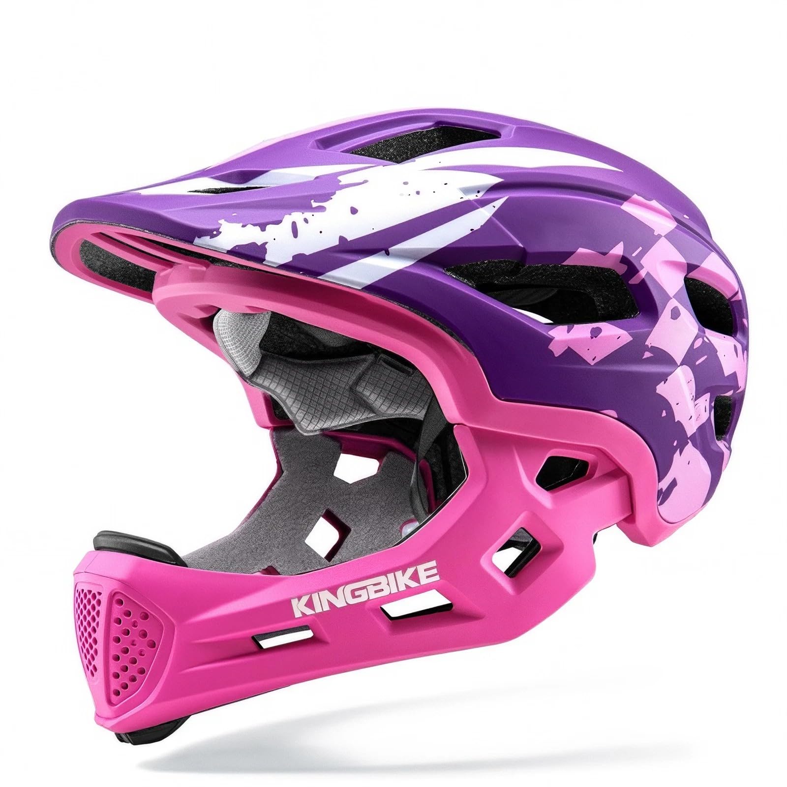 Casco de cara completa para niños y niñas, convertible, con protector de barbilla desmontable, para niños y niñas, de 4 a 10 años, monopatín, scooter, bicicleta de equilibrio, bicicleta BMX MTB
