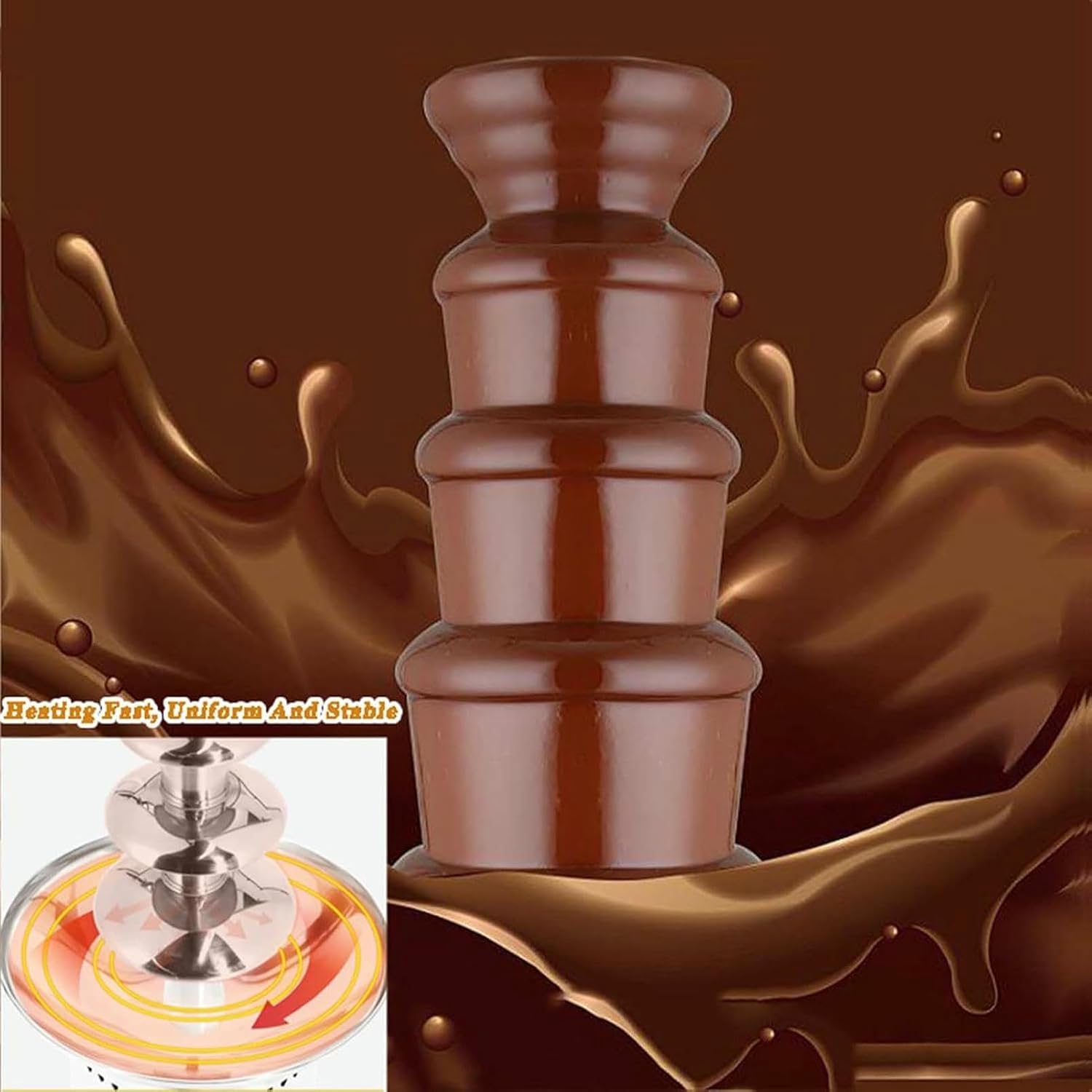 Chocolate Fountain, Commercial Chocolate Tempering Machine, Chocolate Fondue Tower, Suitable for Gathering, Party (5 Tiers) image 3