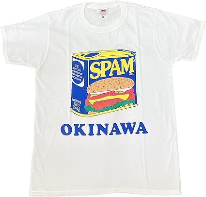 Amazon おもしろtシャツ スパム ｔシャツ 沖縄 限定 Spam 缶 おもしろ ギフト プレゼント グッズ 誕生日 沖縄 ﾎﾟｰｸ Tシャツ カットソー 通販